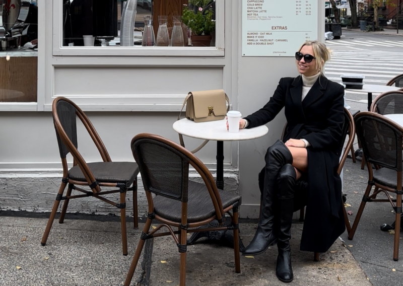 35 Cute Cafes in NYC: Top Spots You'll Want to Instagram! (2026) ALLY DRINKING COFFEE AT FELLINI COFFEE IN THE WEST VILLAGE