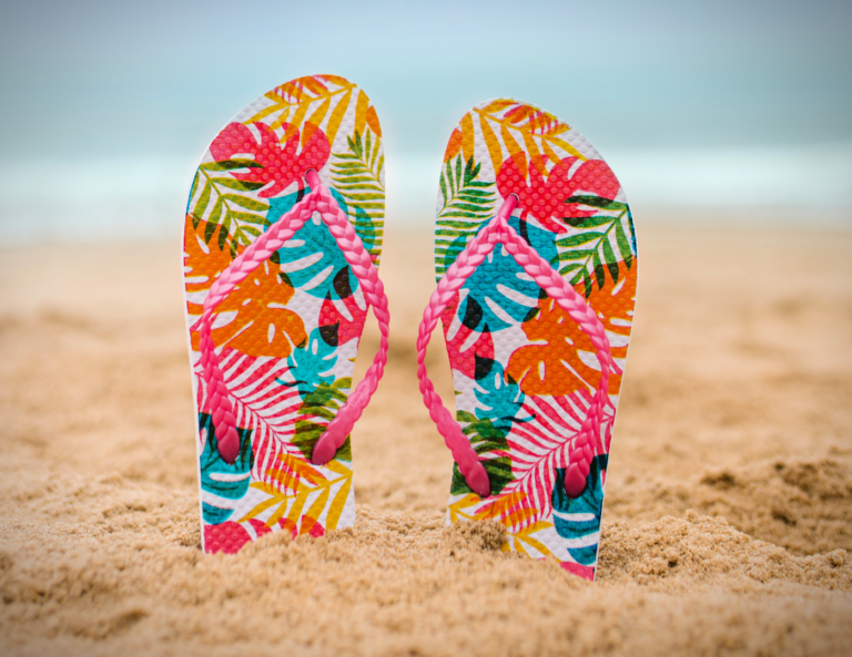 Beach trip essentials water shoes and flip-flops