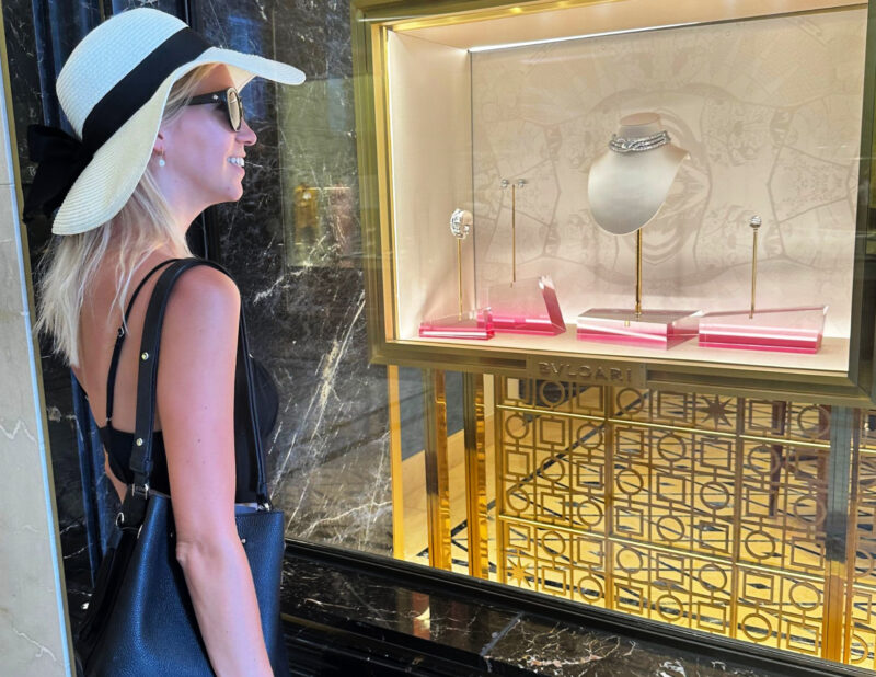 Ally shopping in monte carlo monaco