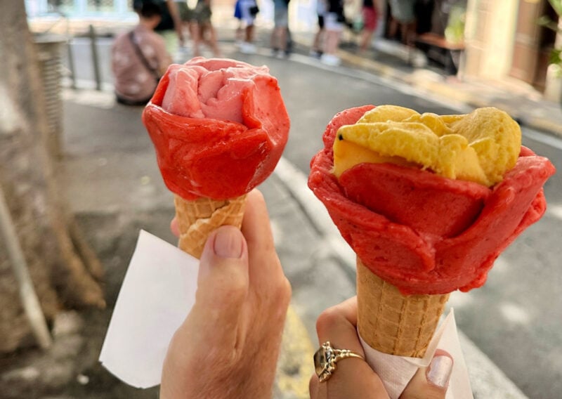 Antibes Old Town: A Local’s Best Things to See, Do & Eat gelato from gelateria del porto in antibes ally travel