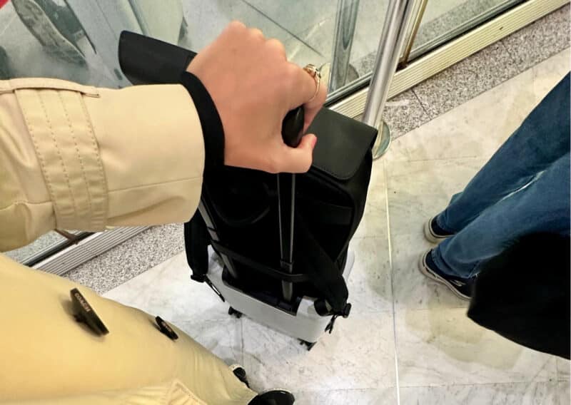 Maverick and Co Vista backpack at the airport