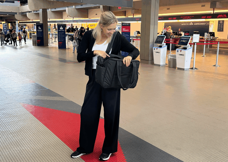 CALPAK Luka Duffel Review: Stylish and Functional Travel Bag ally at the airport with the calpak luka duffel
