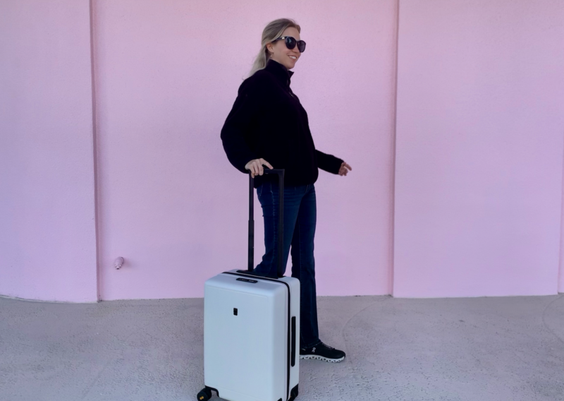 Level8 Luminous Carry-On Review: Worth the Hype? Ally traveling with the level8 luminous 2022 carry on suitcase 6