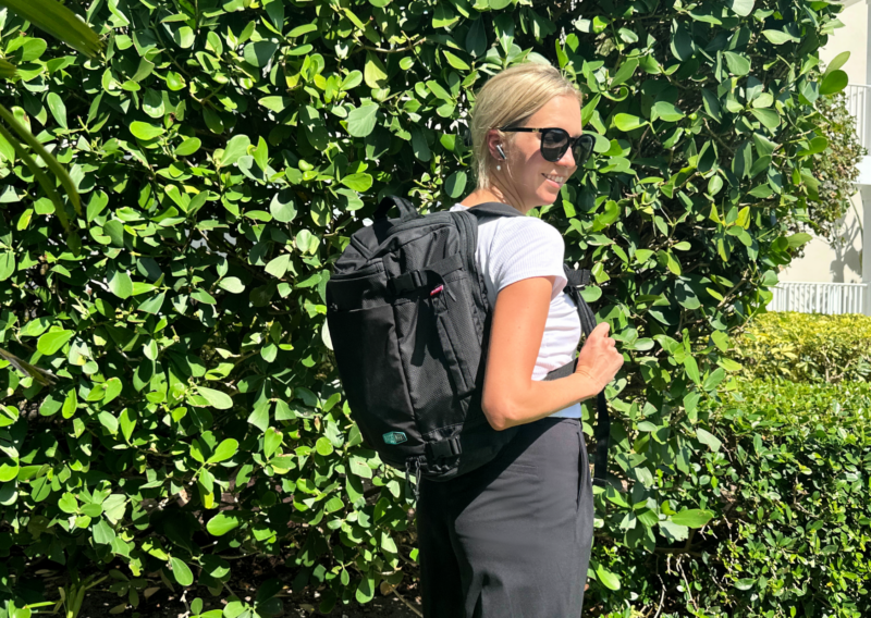 Bagsmart 38L Blast Pro Travel Backpack Review: The Best One? Ally wearing the Bagsmart 38L Blast Pro Travel Backpack