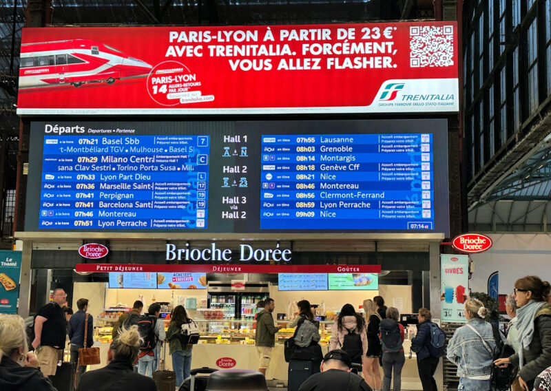 Taking The Train From Paris To The South Of France: 10 Tips! departures board at gare de lyon in paris