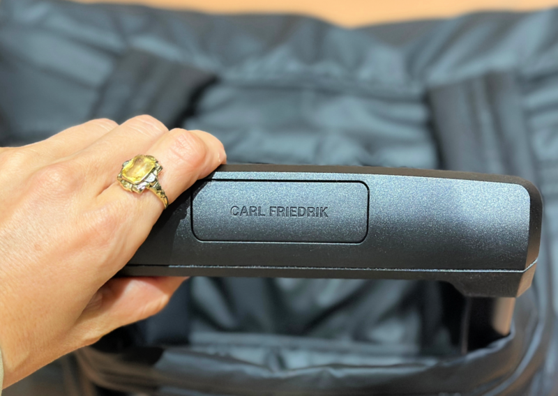 Carl Friedrik The Core Carry-On Review: Is It an Elite Bag? CARL FRIEDRIK LUGGAGE HANDLE ALLY TRAVELS