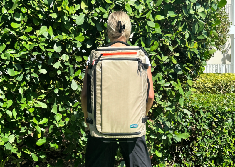 BAGSMART 43L Roller Backpack Review: Versatile for Any Trip Bagsmart 43L Roller Backpack from behind