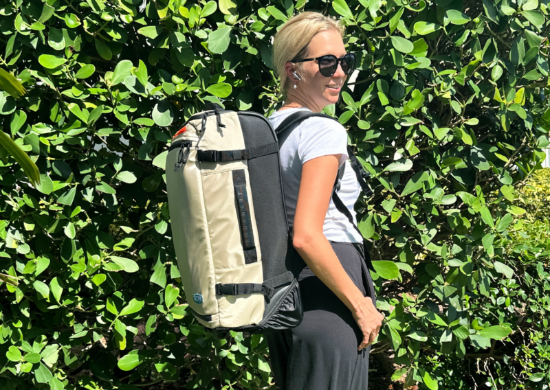 BAGSMART 43L Roller Backpack Review: Versatile for Any Trip ally wearing the Bagsmart 43L Roller Backpack