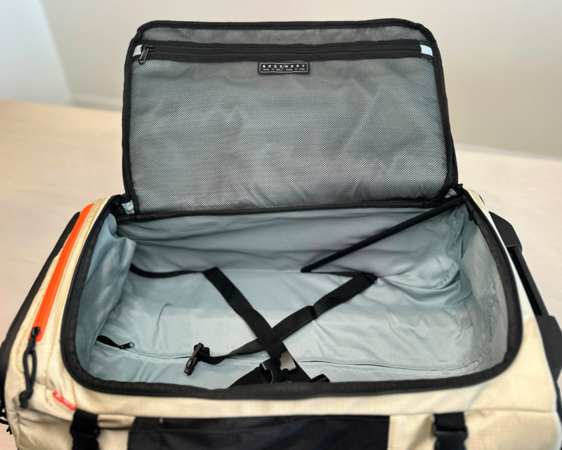 BAGSMART 43L Roller Backpack Review: Versatile for Any Trip bagsmart blast 43l travel roller backpack interior pockets