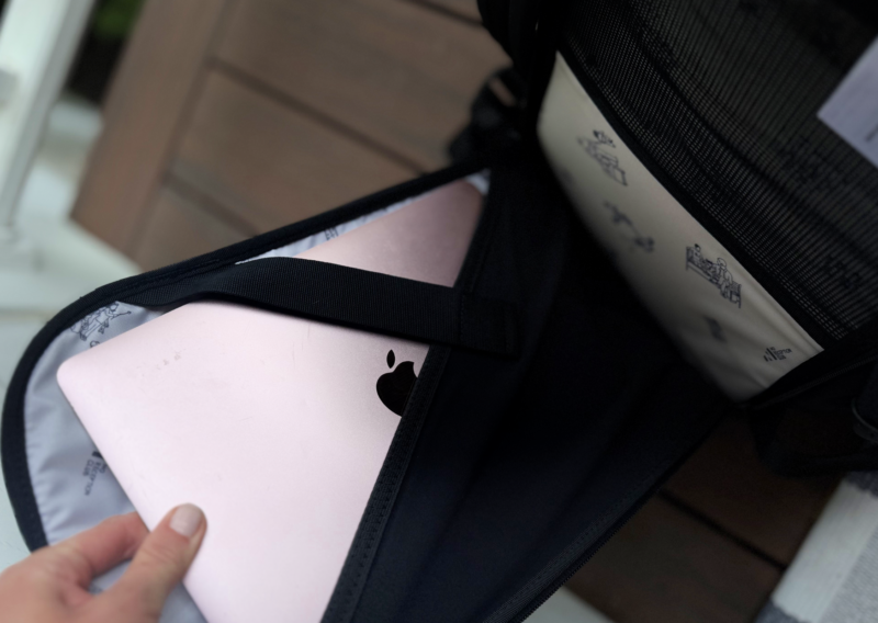 No Reception Club Getaway Bag Review: Easy Travel for Parents laptop compartment No Reception Club Getaway Backpack Review