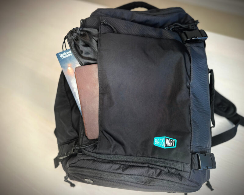 Bagsmart 38L Blast Pro Travel Backpack Review: The Best One? FRONT POCKET OF THE BAGSMART BLAST PRO BACKPACK ALLY TRAVELS REVIEW