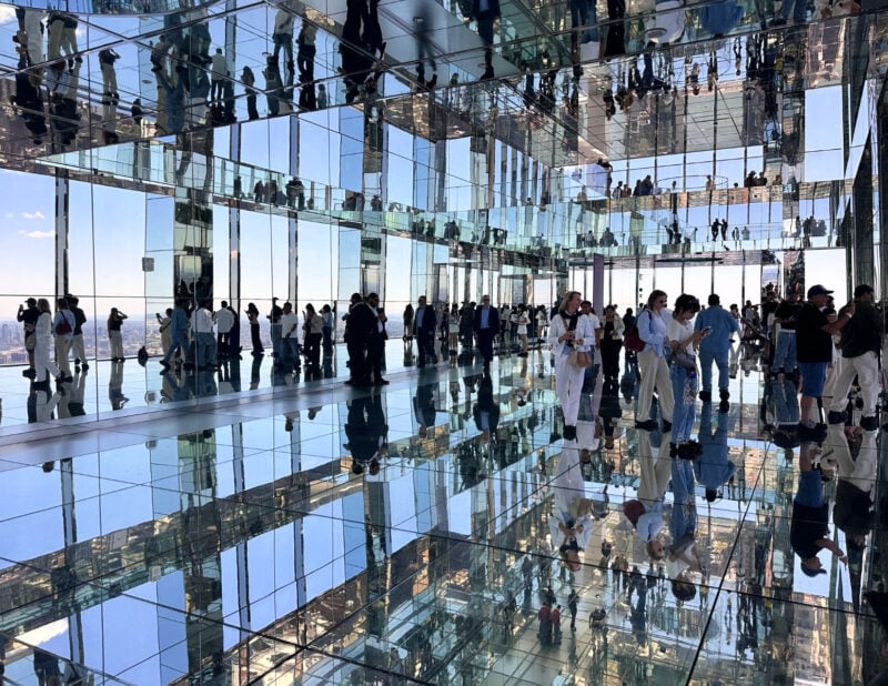 SUMMIT One Vanderbilt Review: Is the Immersive Deck Worth It? (2026) ALLY TRAVELS - SUMMIT One Vanderbilt Review_ Is the Immersive Deck Worth It? - first floor - mirror room - Vanderbilt in NYC - June 2026