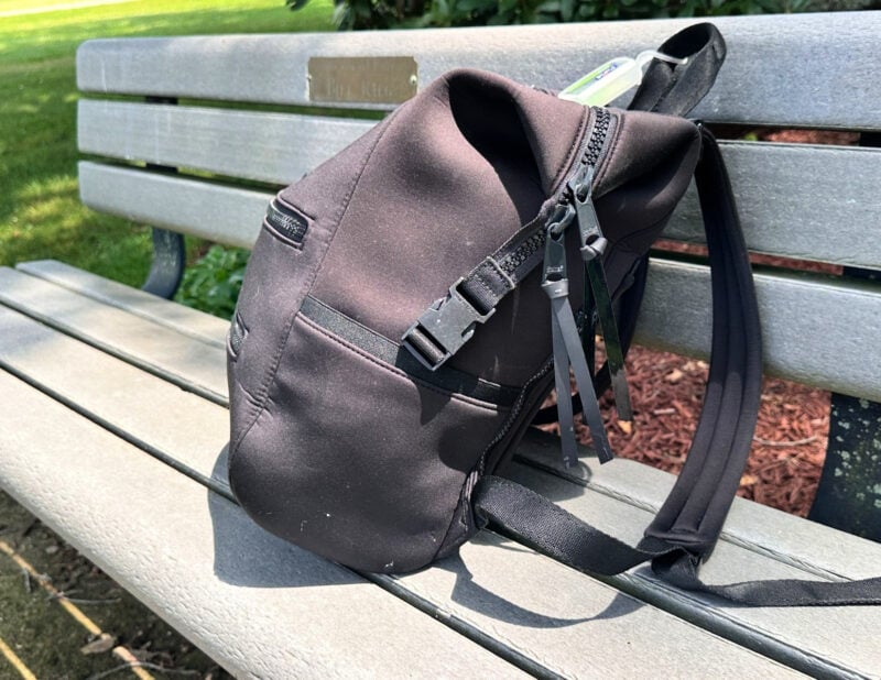 Dagne Dover vs. No Reception Club: Best Travel Diaper Bag? Dagne dover indi diaper bag bottle holder side and zippers