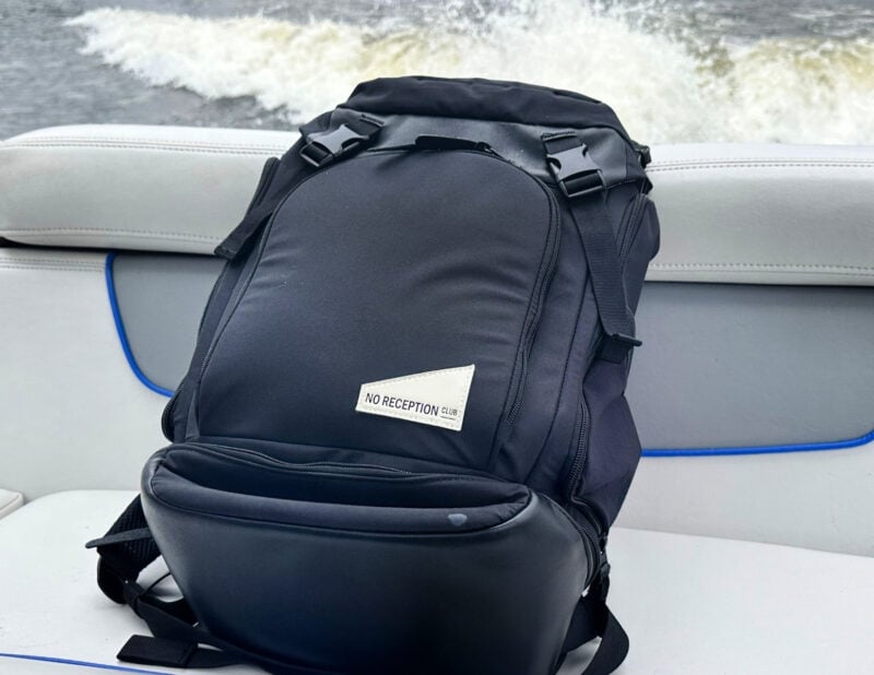 Dagne Dover vs. No Reception Club: Best Travel Diaper Bag? no reception club backpack on a boat