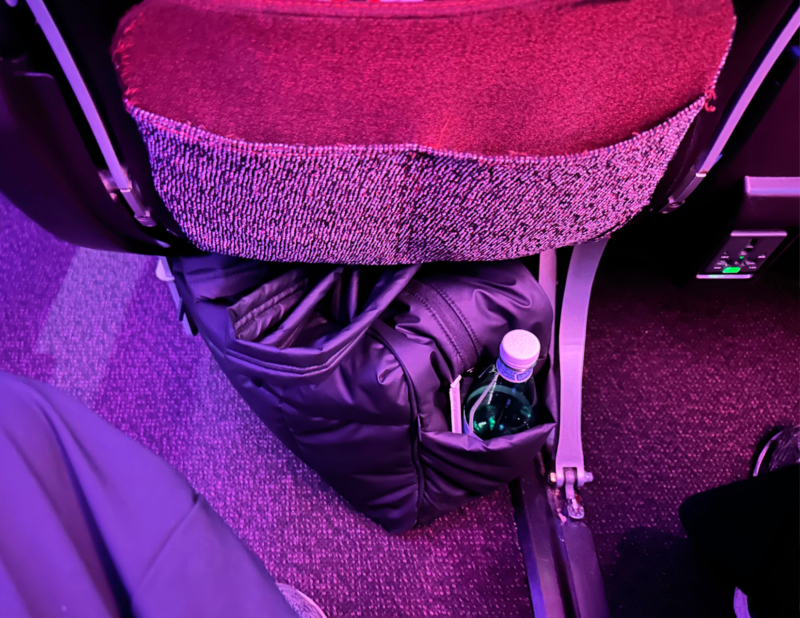 Calpak Luka vs Terra: Which Travel Bag Is Best for You? CALPAK LUKA DUFFEL UNDER THE AISLE SEAT VIRGIN ATLANTIC FLIGHT FJK TO LHR 2